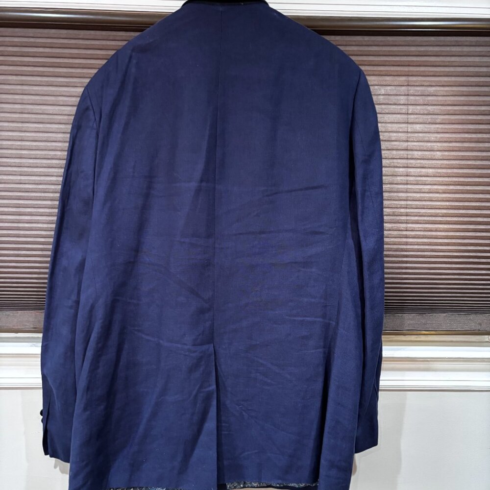 Lauren Ralph Lauren Blazer Mens Navy 100% Linen 48 Long - Picture 15 of 15